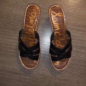 Black SAM EDELMAN wedge sandals